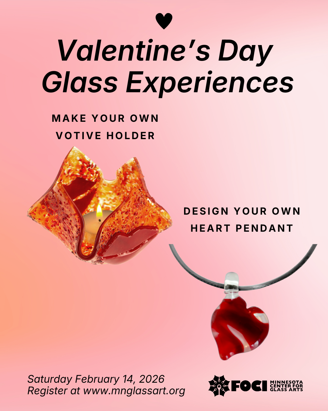 Valentine’s Day Glass Activities at Foci MCGA
