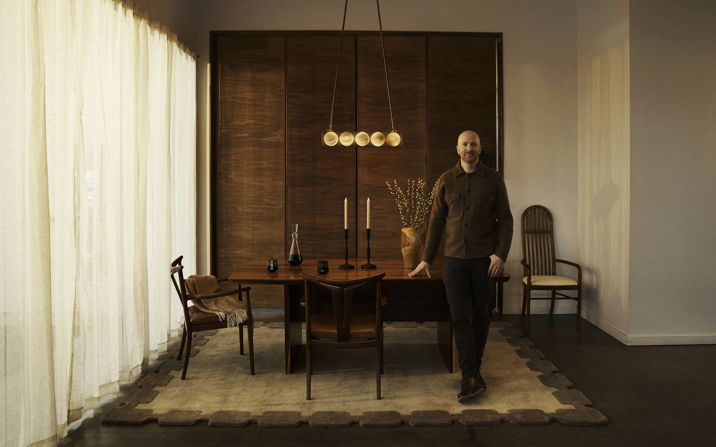 Nested installed lights and co-founder Jackson Schwartz