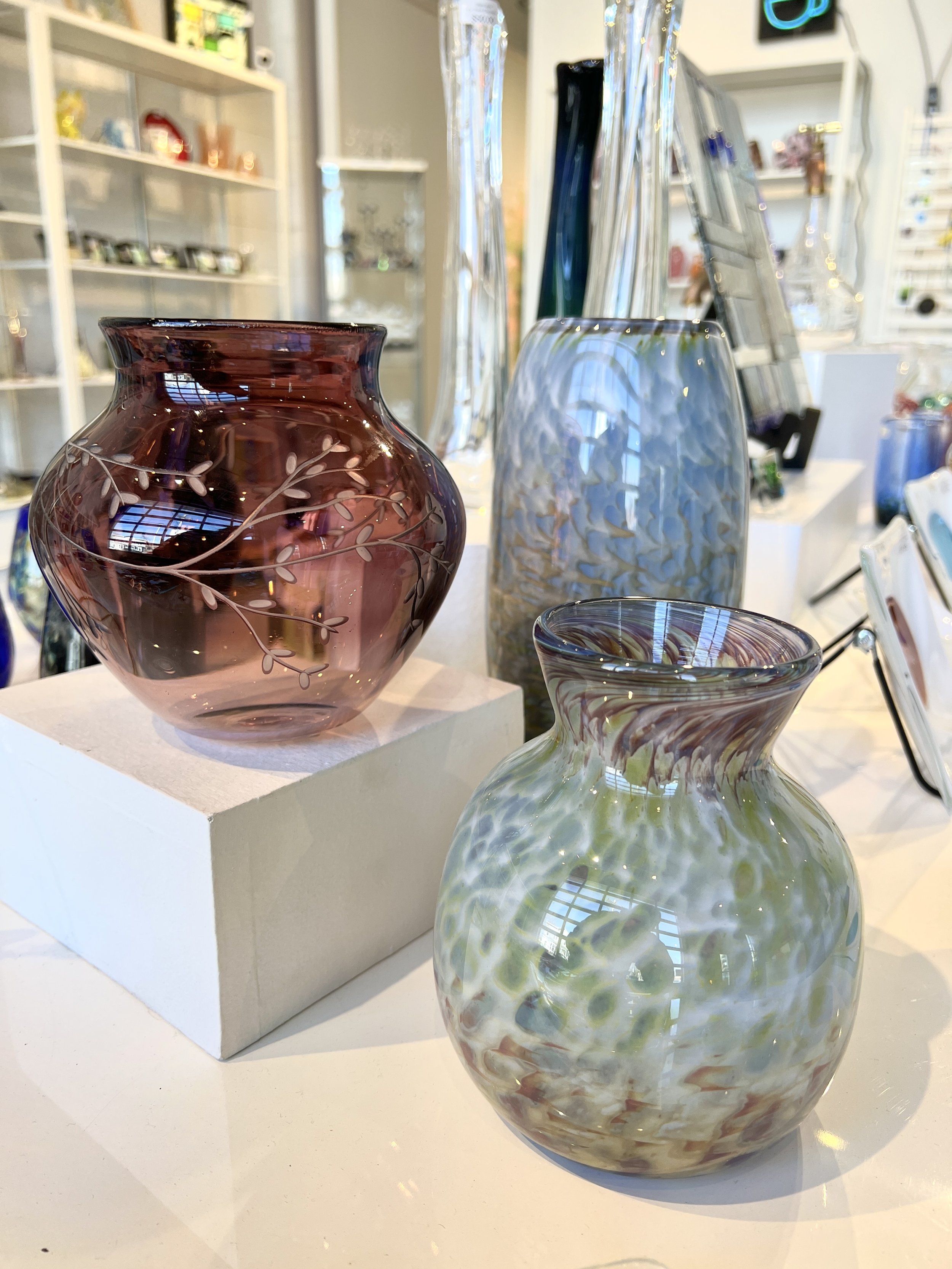 Carvel Vase by Steve Claypatch &amp; Monet Vases by Lynn Bierbaum