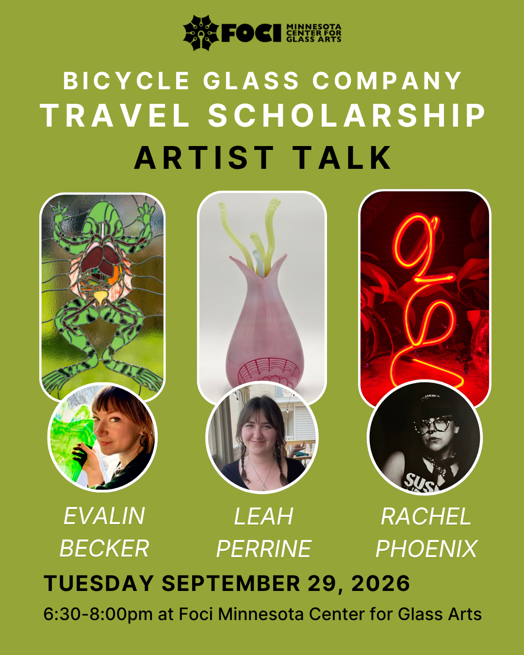 Artist Talk: 2026 Bicycle Glass Scholarship Recipients