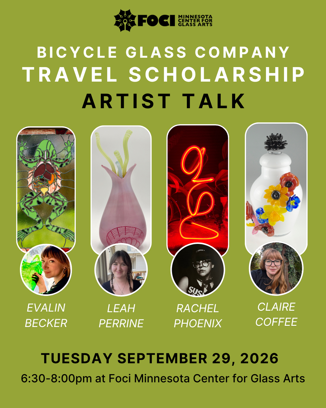Artist Talk: 2026 Bicycle Glass Scholarship Recipients