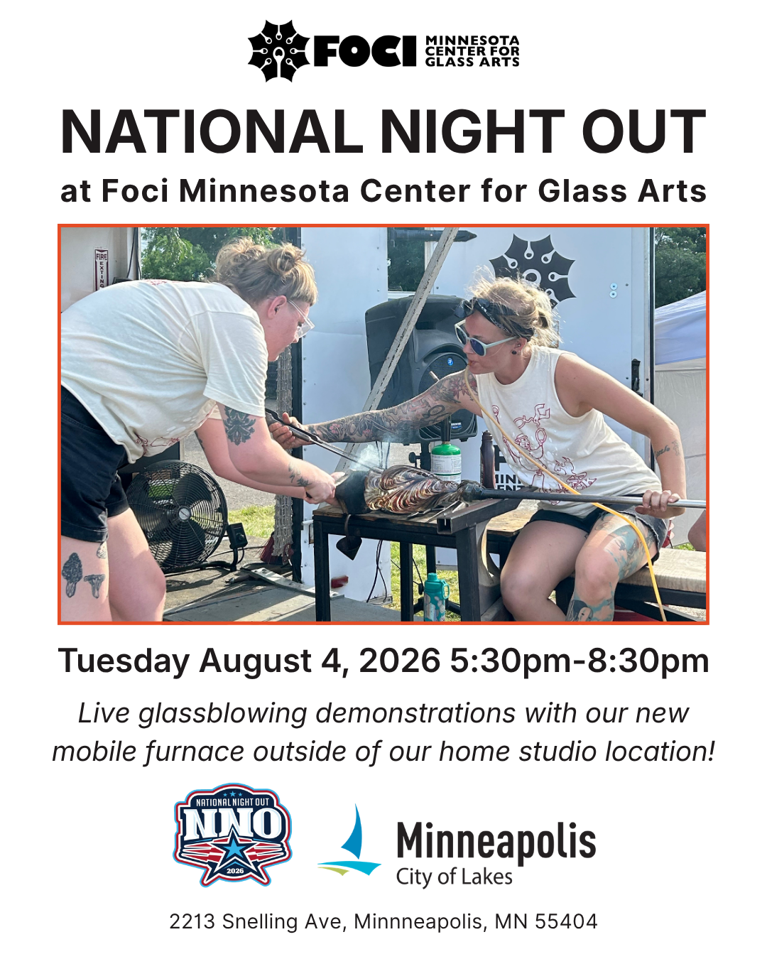 Mobile Glassblowing Demos for National Night Out