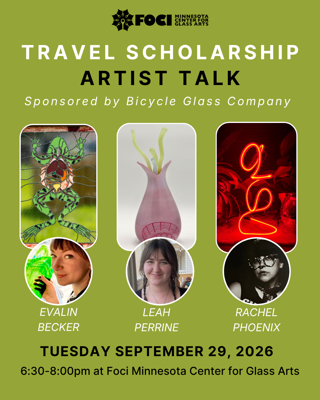 Artist Talk: 2026 Regional Glass Artist Travel Scholarship Recipients