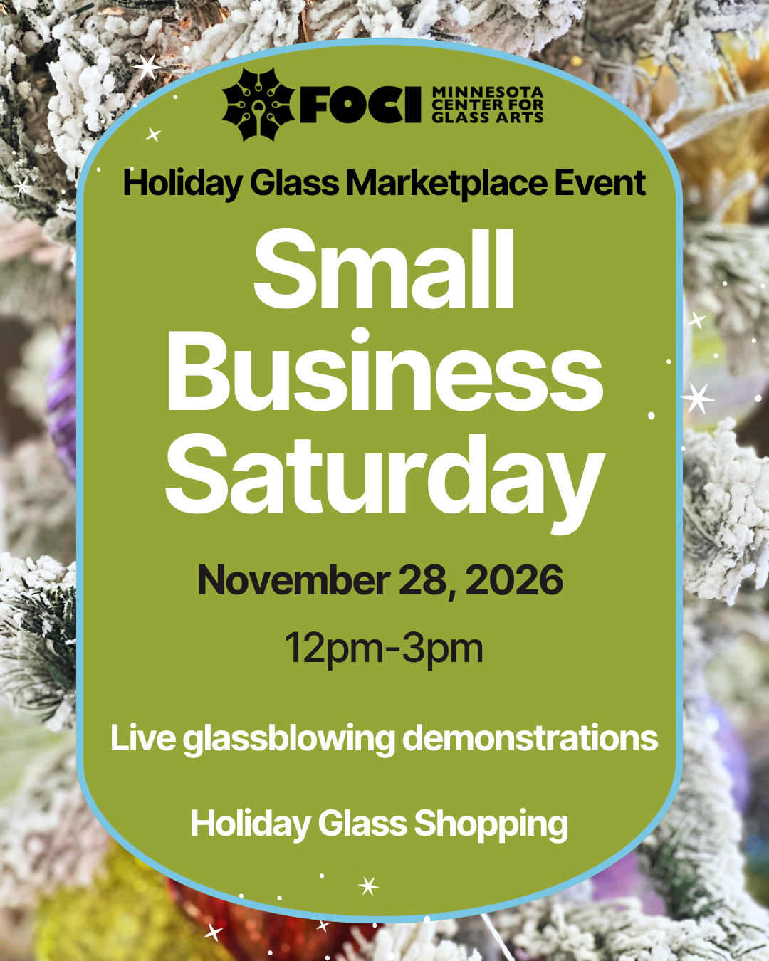 Glassblowing Demonstrations &amp; Holiday Shopping for Small Business Saturday 2026