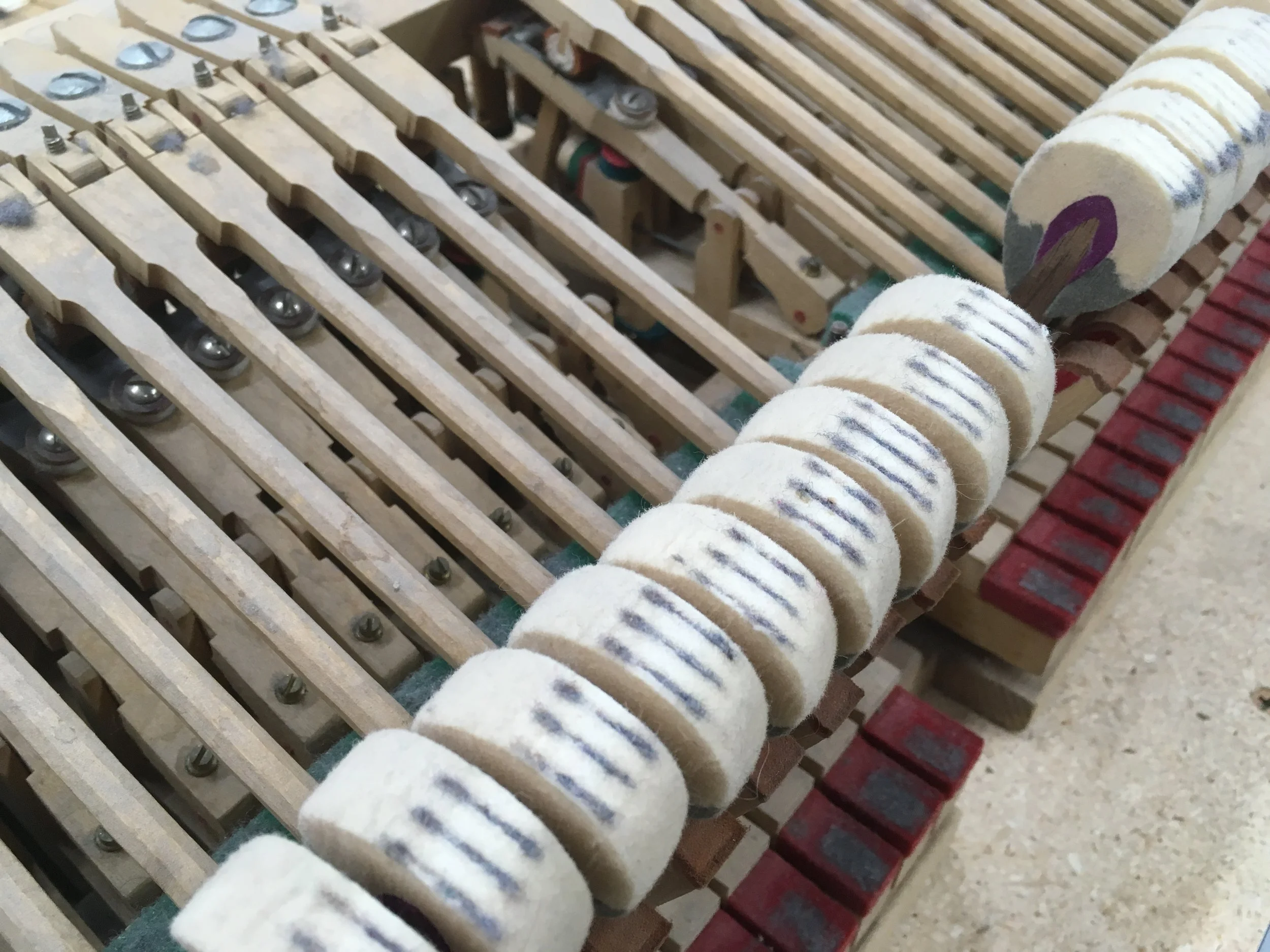 Worn Piano Hammers Fine Tuning