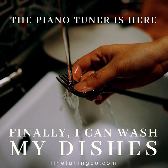 It's funny how we can all be so different and so similar at the same time. I am surprised at how many people wash their dishes as soon as I start tuning their piano. It's actually quite a lot. I would love to hear from other piano technicians if they