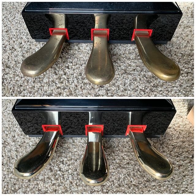 17 year old Yamaha pedals polished. #glowup #piano #music #classicalmusic #boise #pianotechnician #beforeandafter #shiny