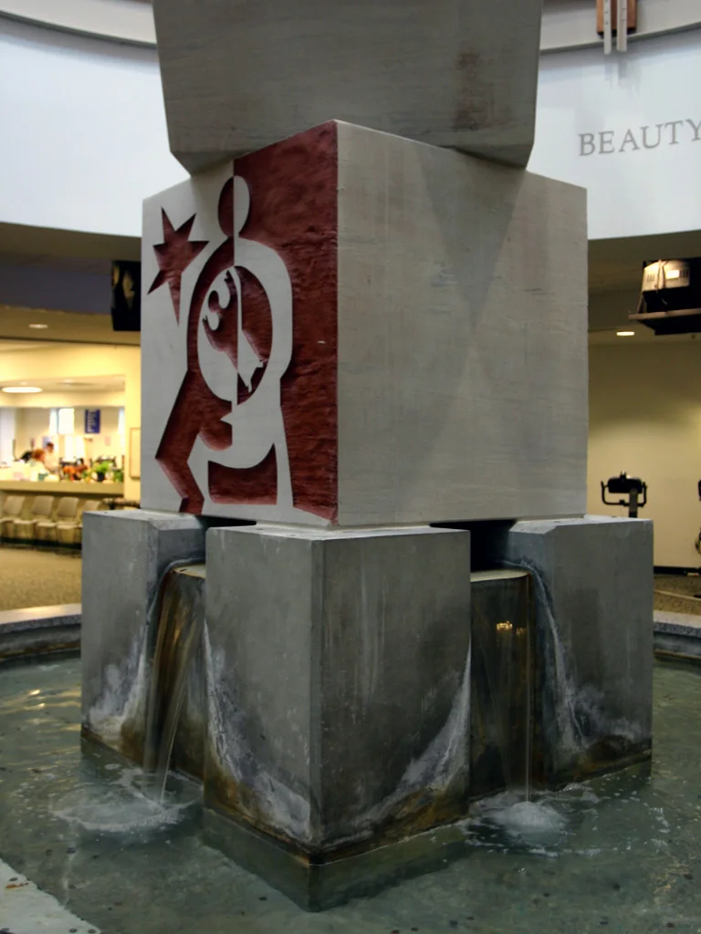mercy health anderson lobby fountain art
