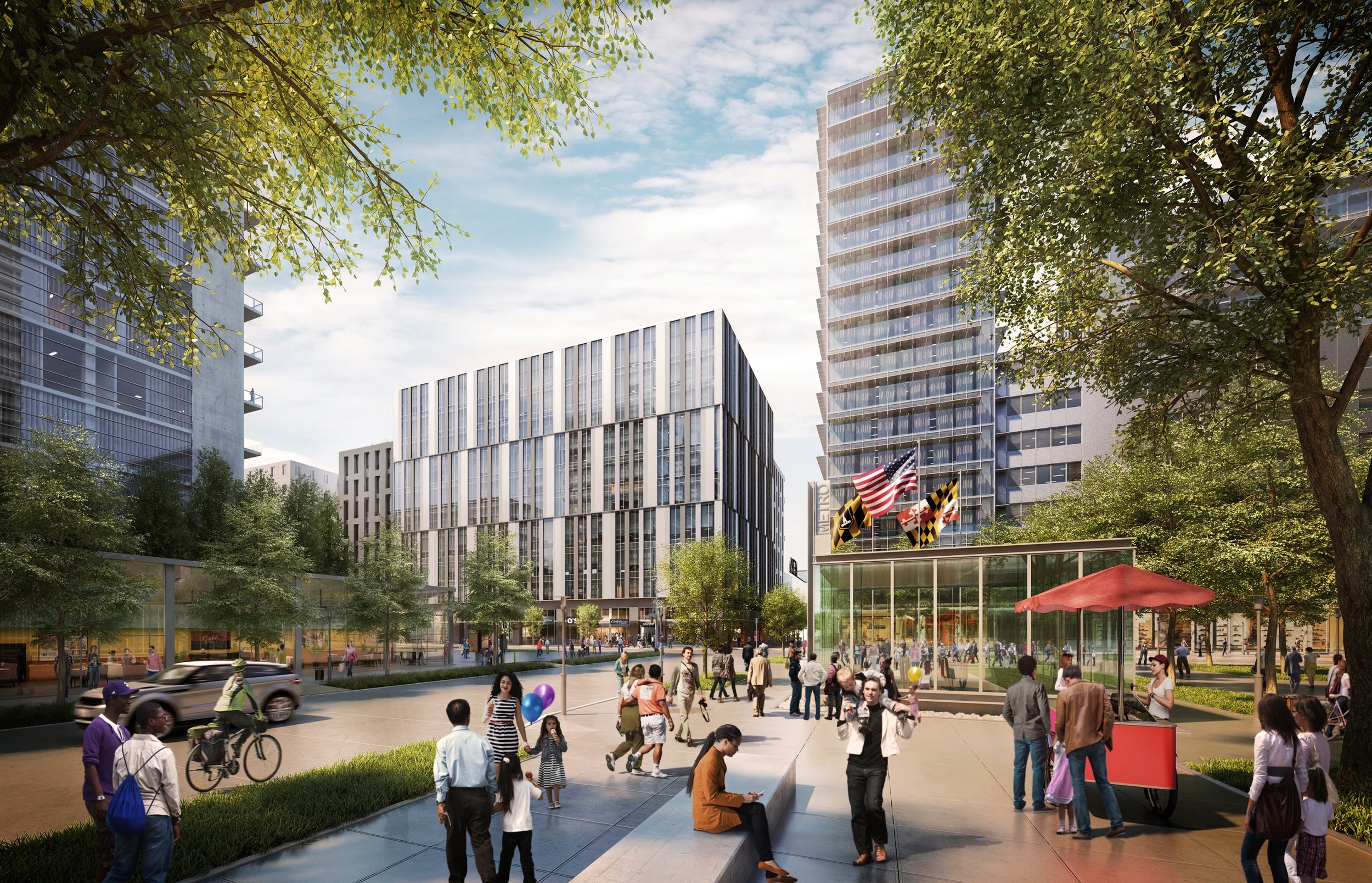   The State Center redevelopment plan would turn a concrete wasteland with the largest concentration of State agencies in Maryland into a thriving, vibrant, 24/7 neighborhood that features efficient state and private offices, residential condominiums
