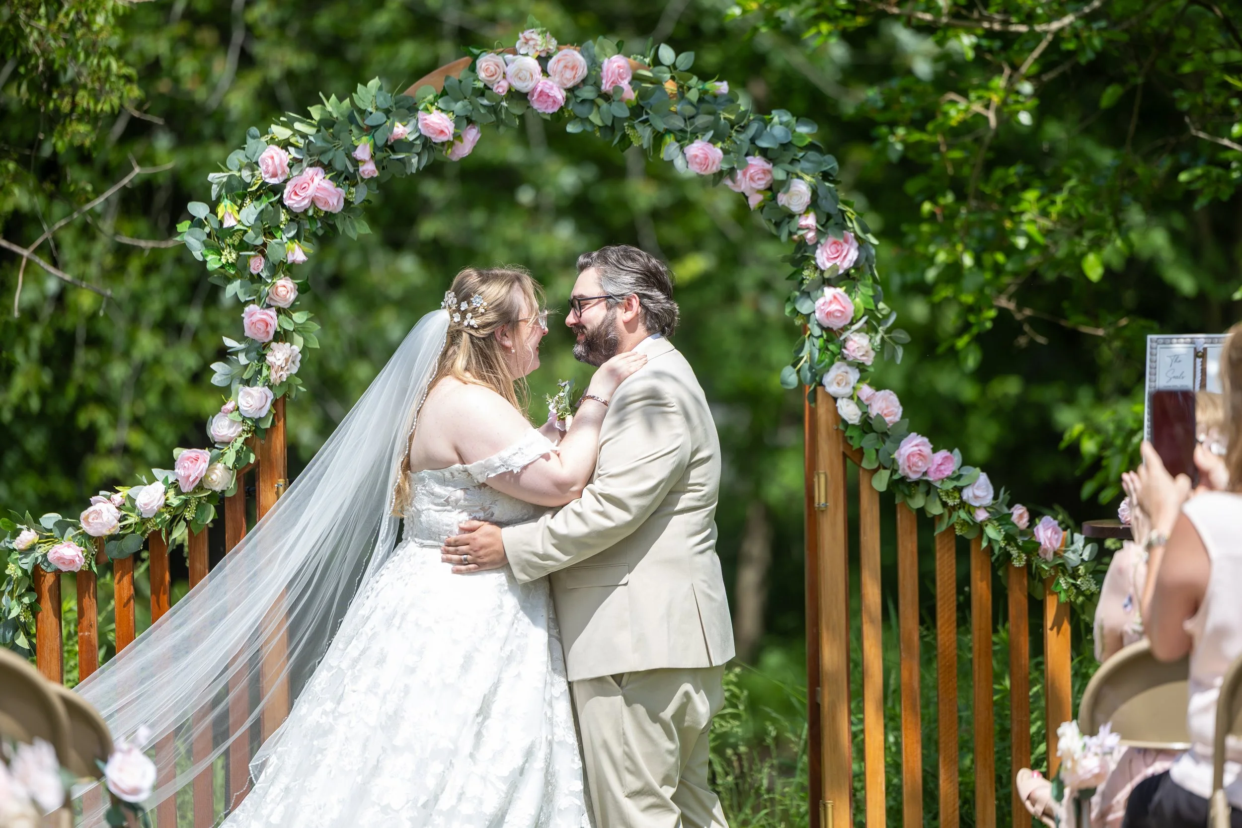 Bride and groom at alter