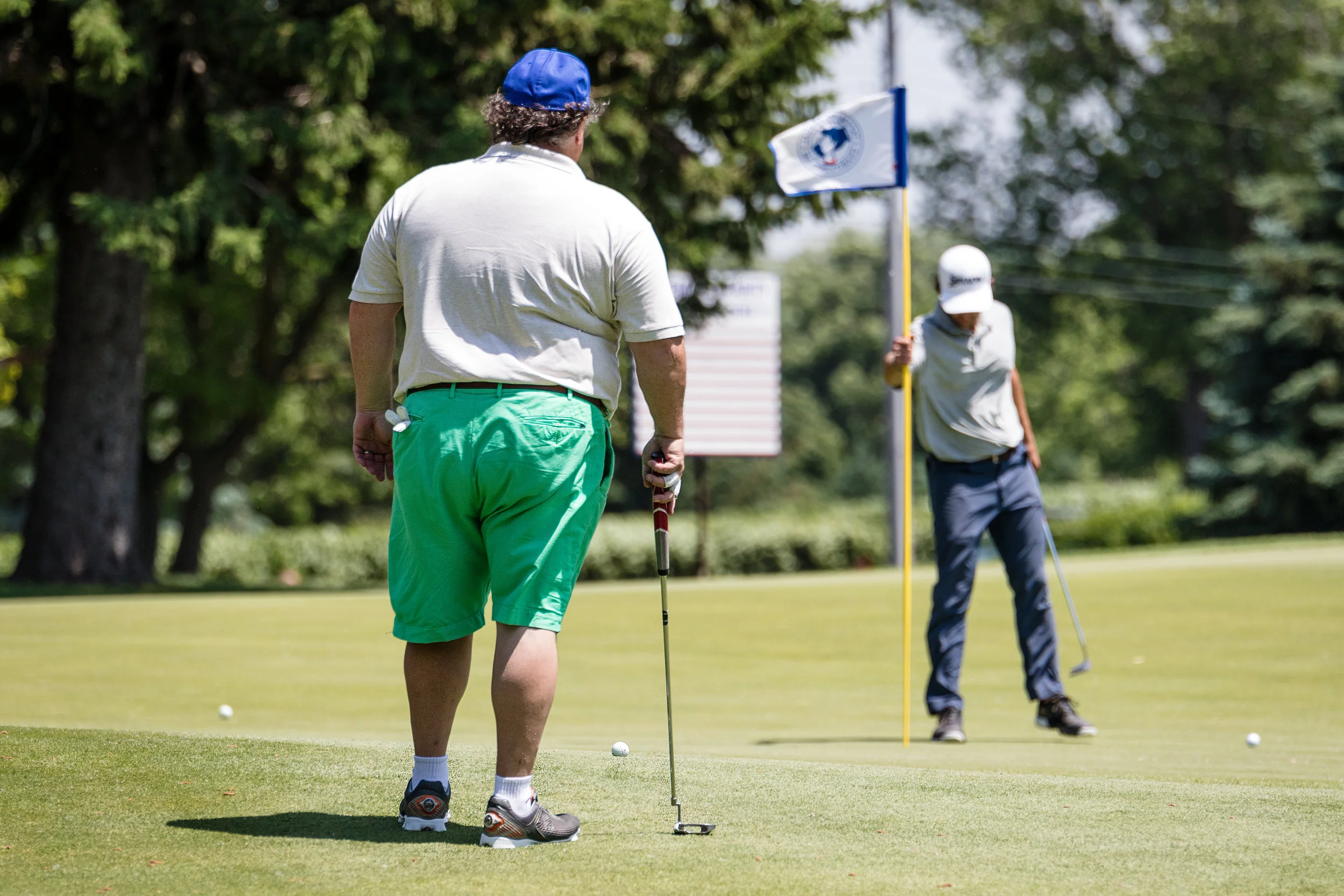 Chris tending the flag for his team (Photograph by Kerrin Burke Lahr )