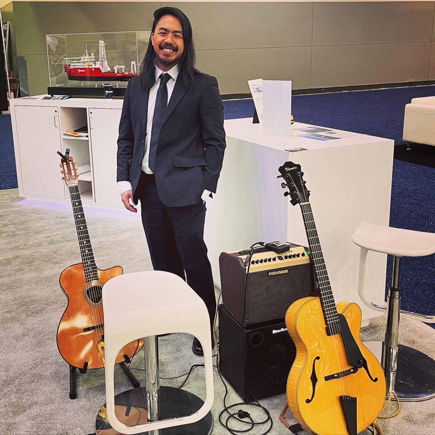 Gigging at Baltimore Convention Center with Kris Belgica and our locally made guitars by Craig Bumgarner and Gary Flowers.