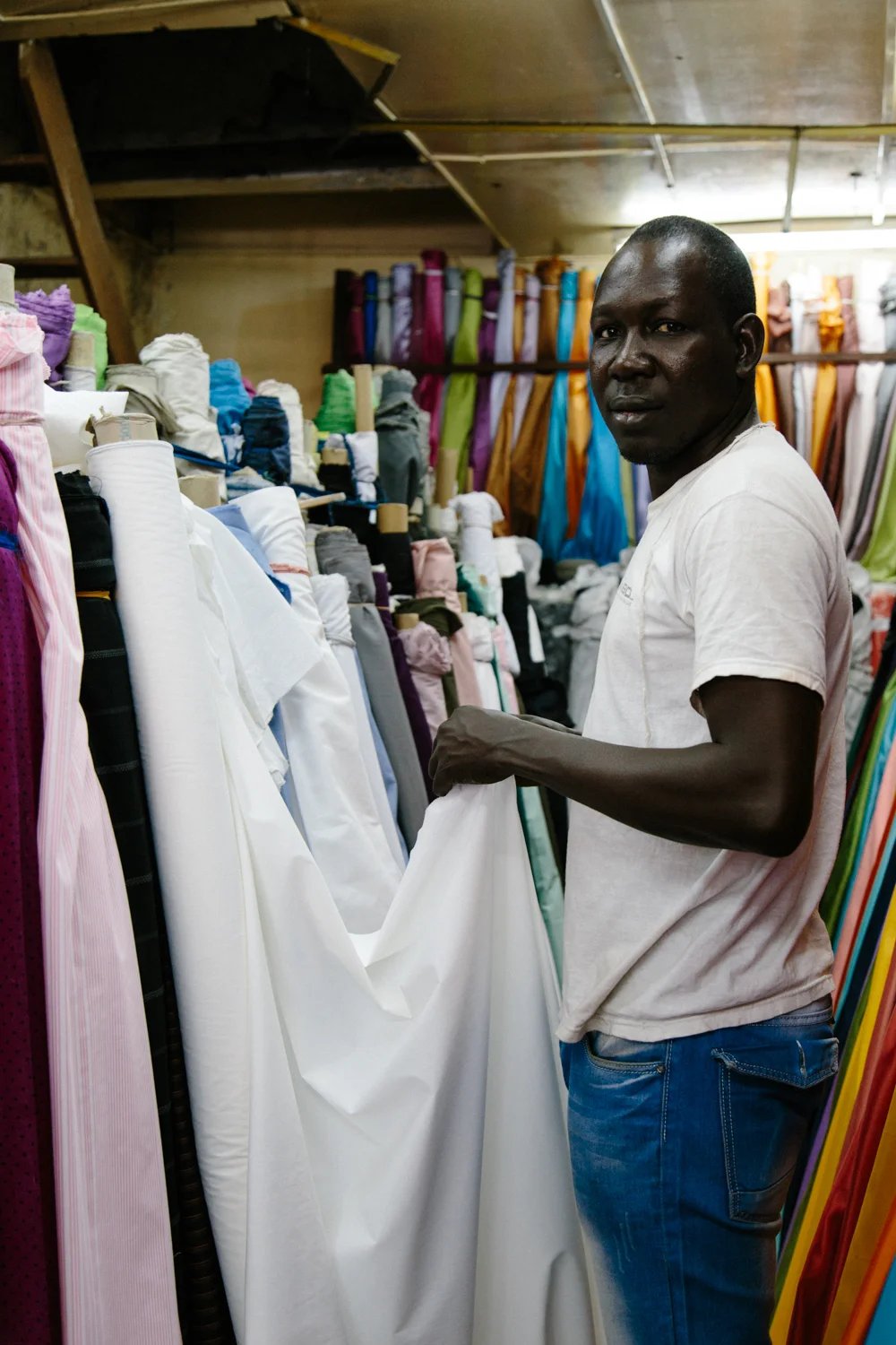 Mohammed supplies us with majority of the fabrics we use for our clothing. 