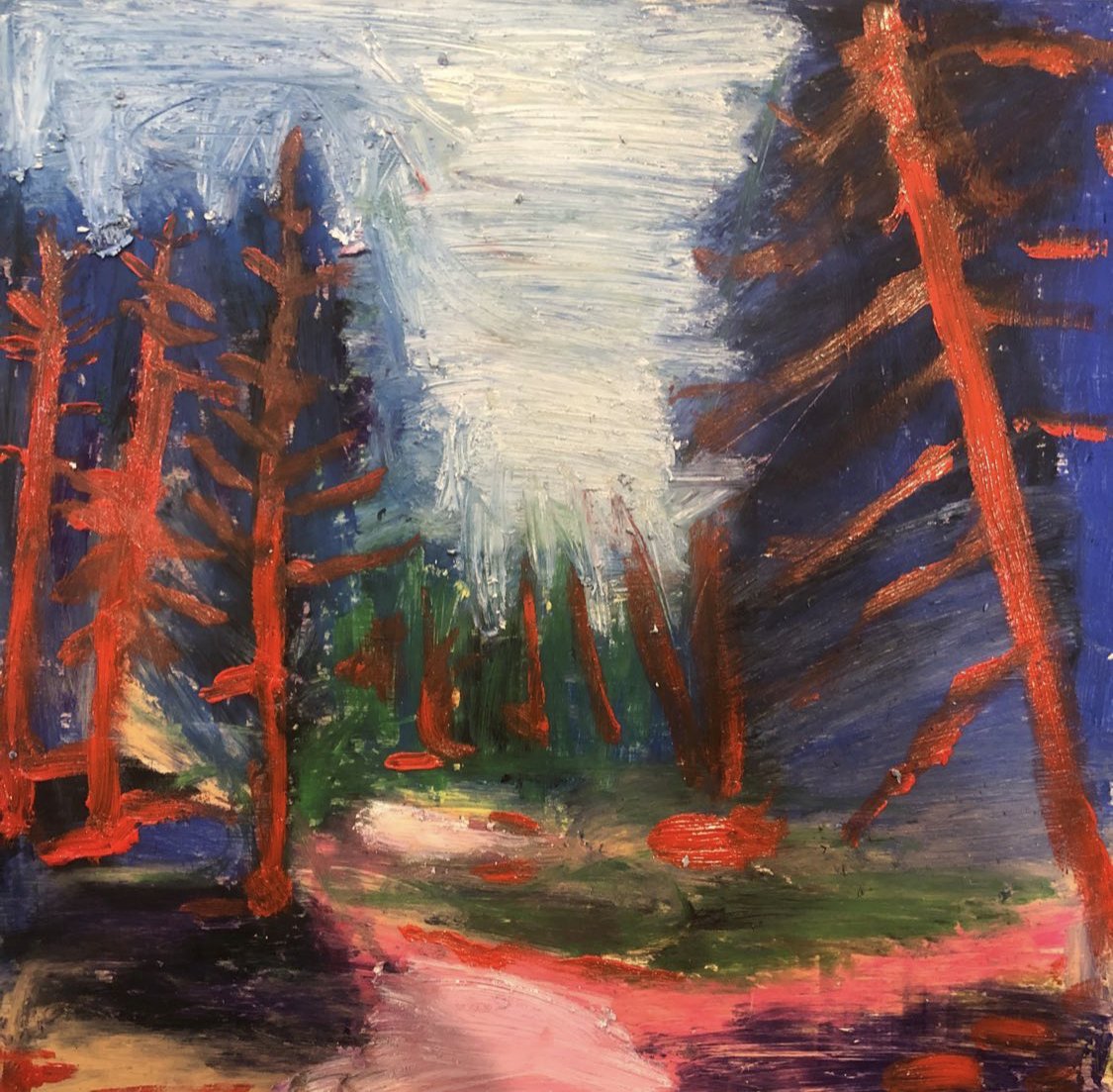 Ablaze , 2021 Oil on wood board 12 × 12 in Sold