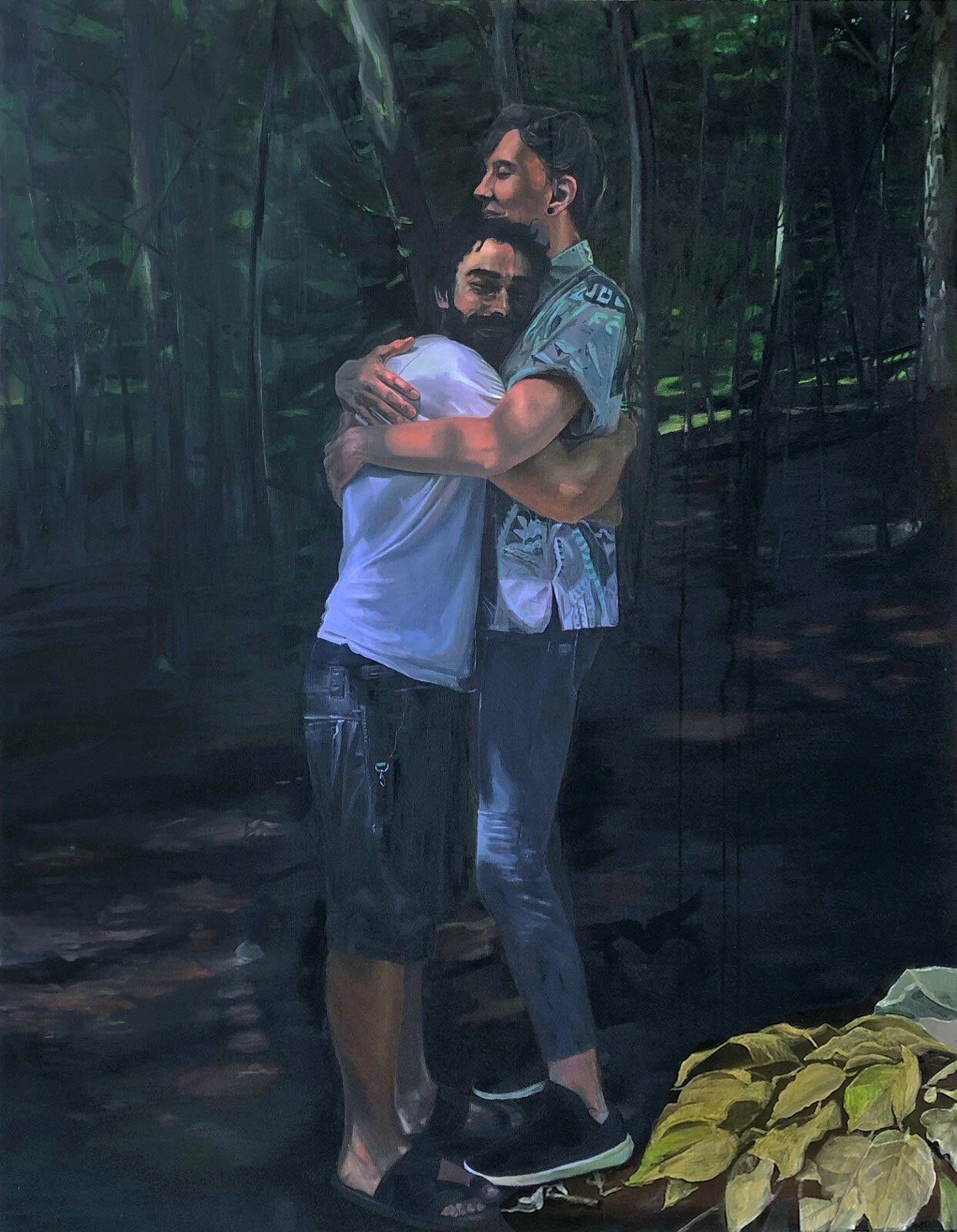 Embrace , 2022 Oil on linen 45 x 57.5 in Contact to purchase