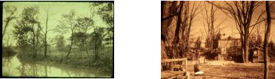 1920s Tennis Court (left) and 1930s Shrine (right) on the Boal Estate