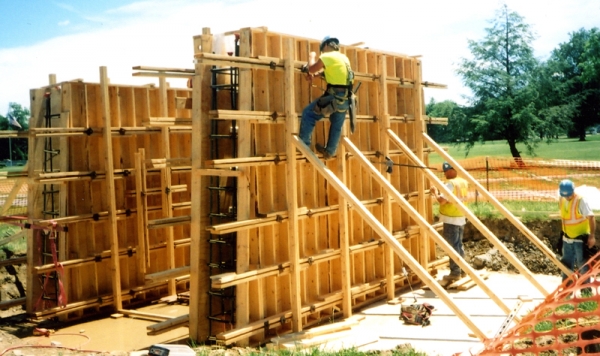 Fall 2008 - Building the foundation for the mounts for two guns