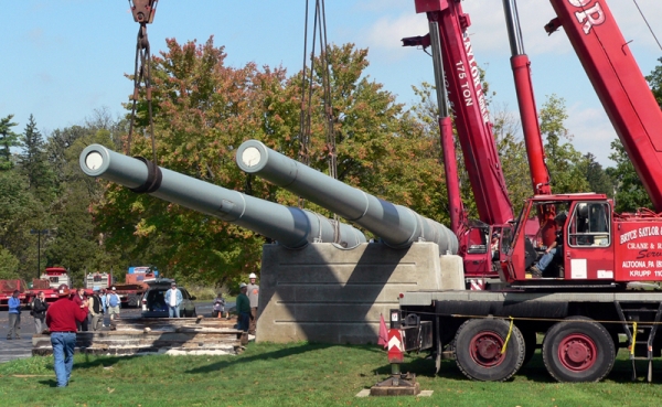 The second gun nearly in place