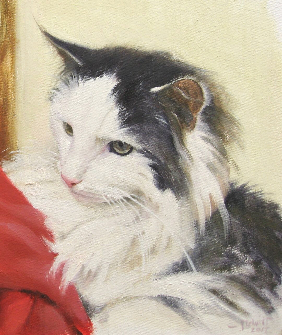  Cat portrait in oil 