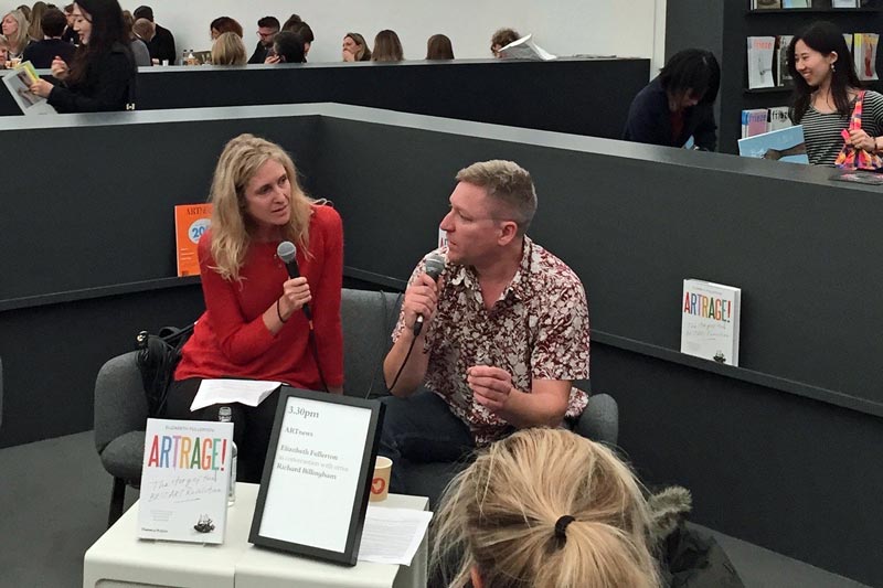 Elizabeth talking to Richard Billingham at Frieze London