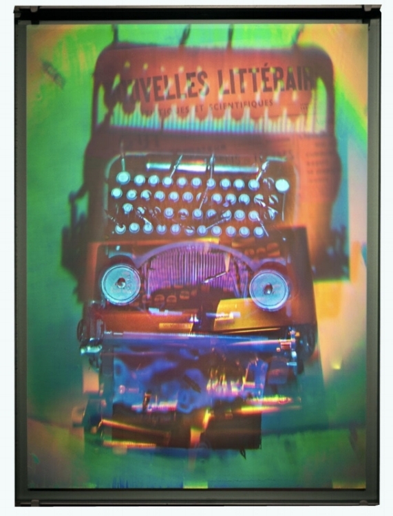 3D Holographic emulsion laminated in glass 70x60cm