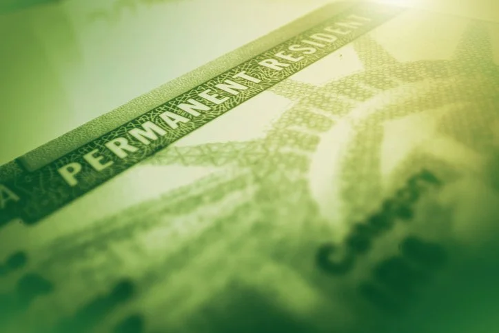 U.S. permanent resident card featured in the green card application guide in San Francisco, CA
