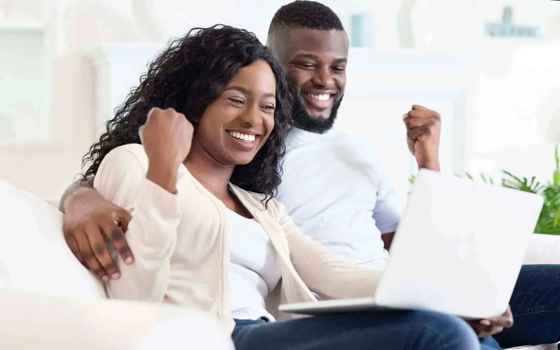 Couple celebrating marriage based green card approval in San Jose, CA