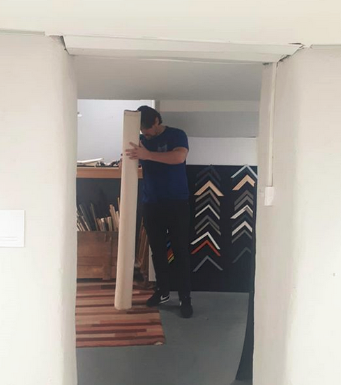 Angel of Framexperts Ranelagh stretches canvas for artist Pigsyanvas for 
