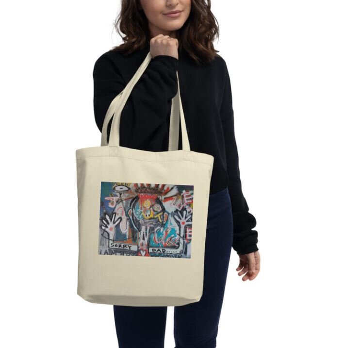 Shopping tote printed with unique irish art