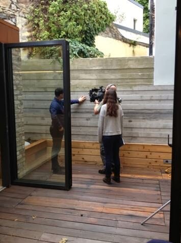 Talking about shuttered concrete in my home in Ranelagh in Dublin for an episode of Extreme Homes of the World on HGTV