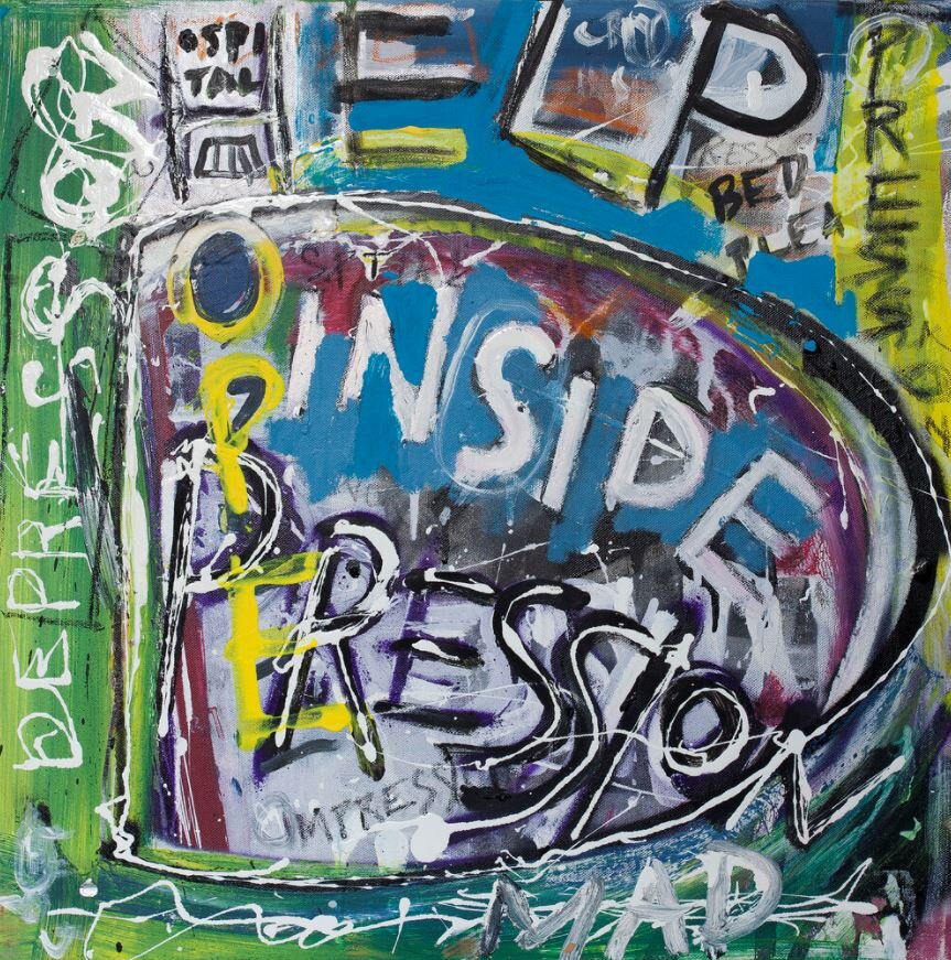 "Hope Inside" a painting of positivity by Irish artist PIGSY now sold and in private art collection in the home of a Canadian art collector (Copy) (Copy) (Copy)