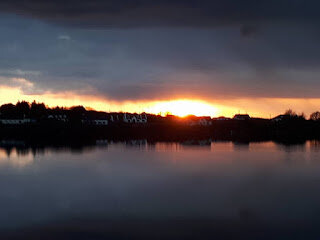 Sunset in the gaeltacht over loch on mhuillin