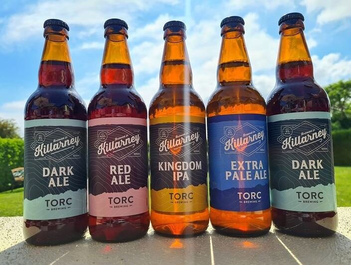 Range of Torc beers from Torc brewery who are sponsoring the PIGSY art exhibition in Kenmare Butter Market, Kenmare, County Kerry