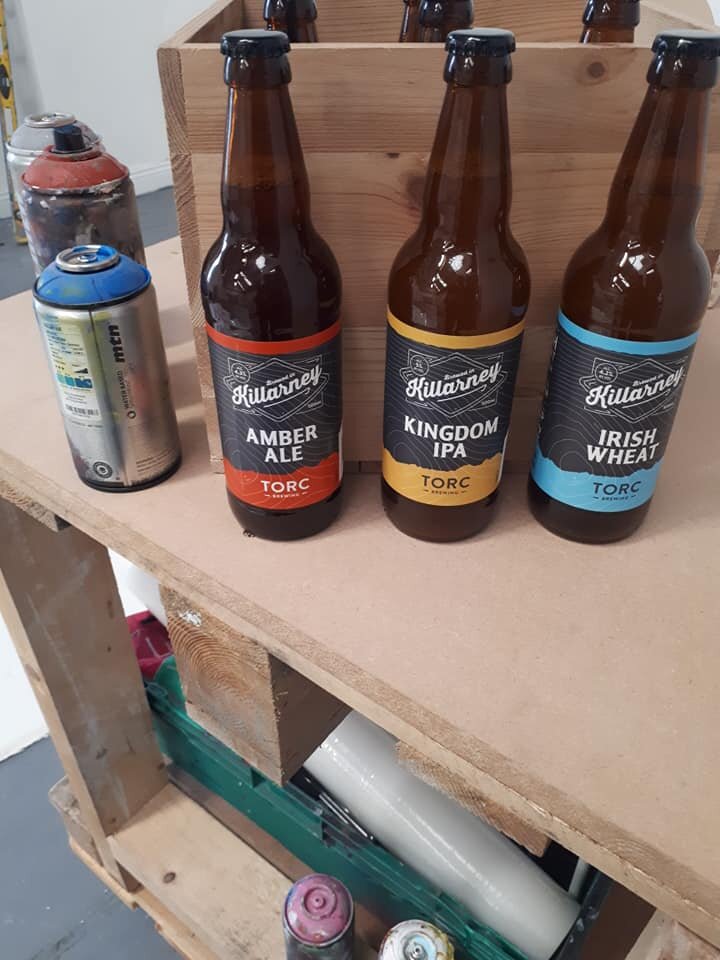 Three bottles of Torc beer in the PIGSY art studio