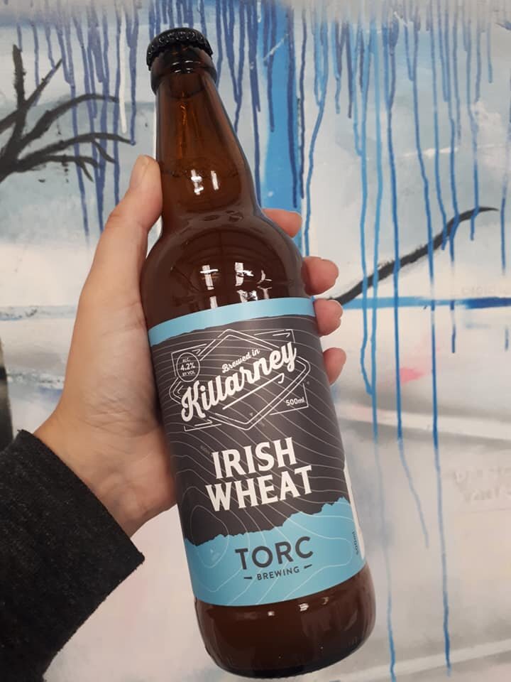 Irish wheat beer by Torc Brewing in Kerry who are sponsoring Irish artist PIGSY's exhibition in Kenmare Butter Market