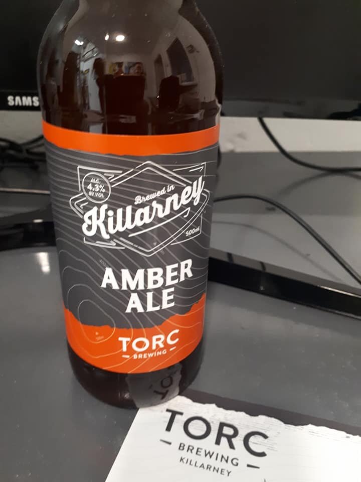 Amber ale created by Torc Brewing the official beer sponsor of PIGSY art exhibition in Kenmare Butter Market in Kerry