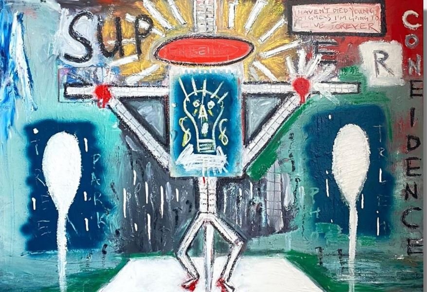  “Super-Confidence” artwork by PIGSY now available in Florida in Effusion Gallery, an Oliver Cole of Miami Art Gallery 