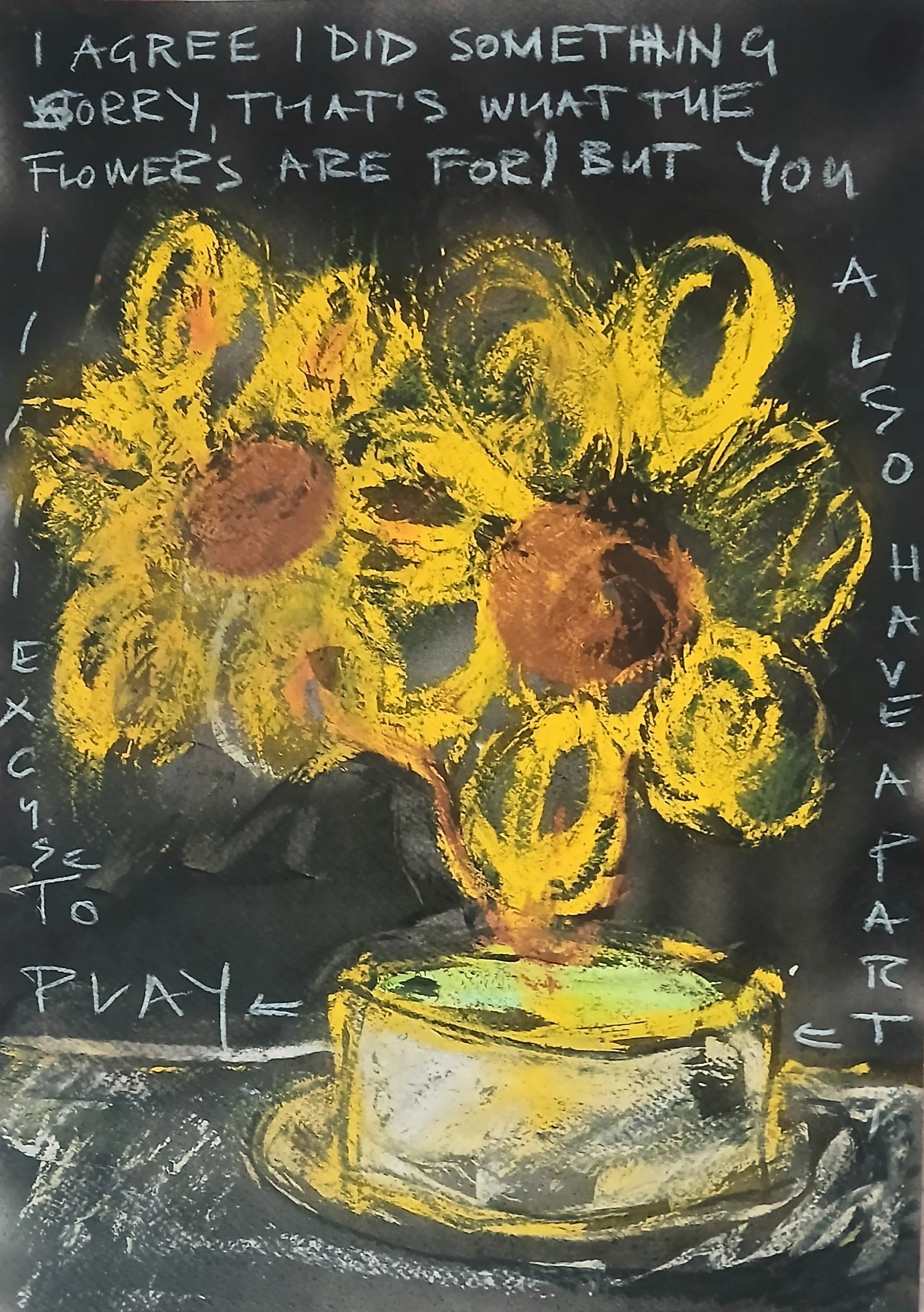 Flowers of Excuse - A3 Mixed Media on Paper