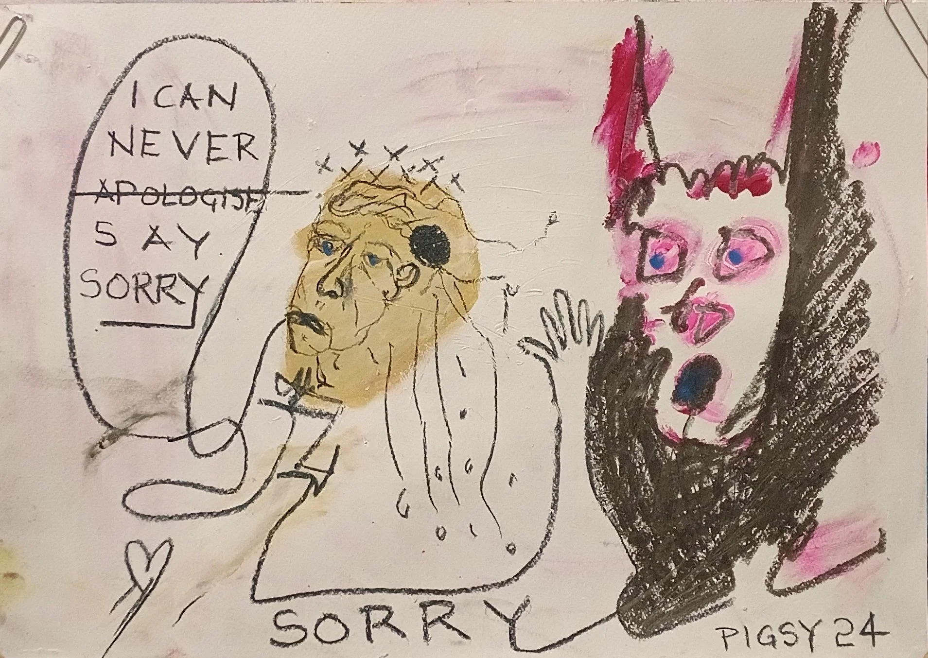Sorry #004 - A3 Mixed Media on Paper