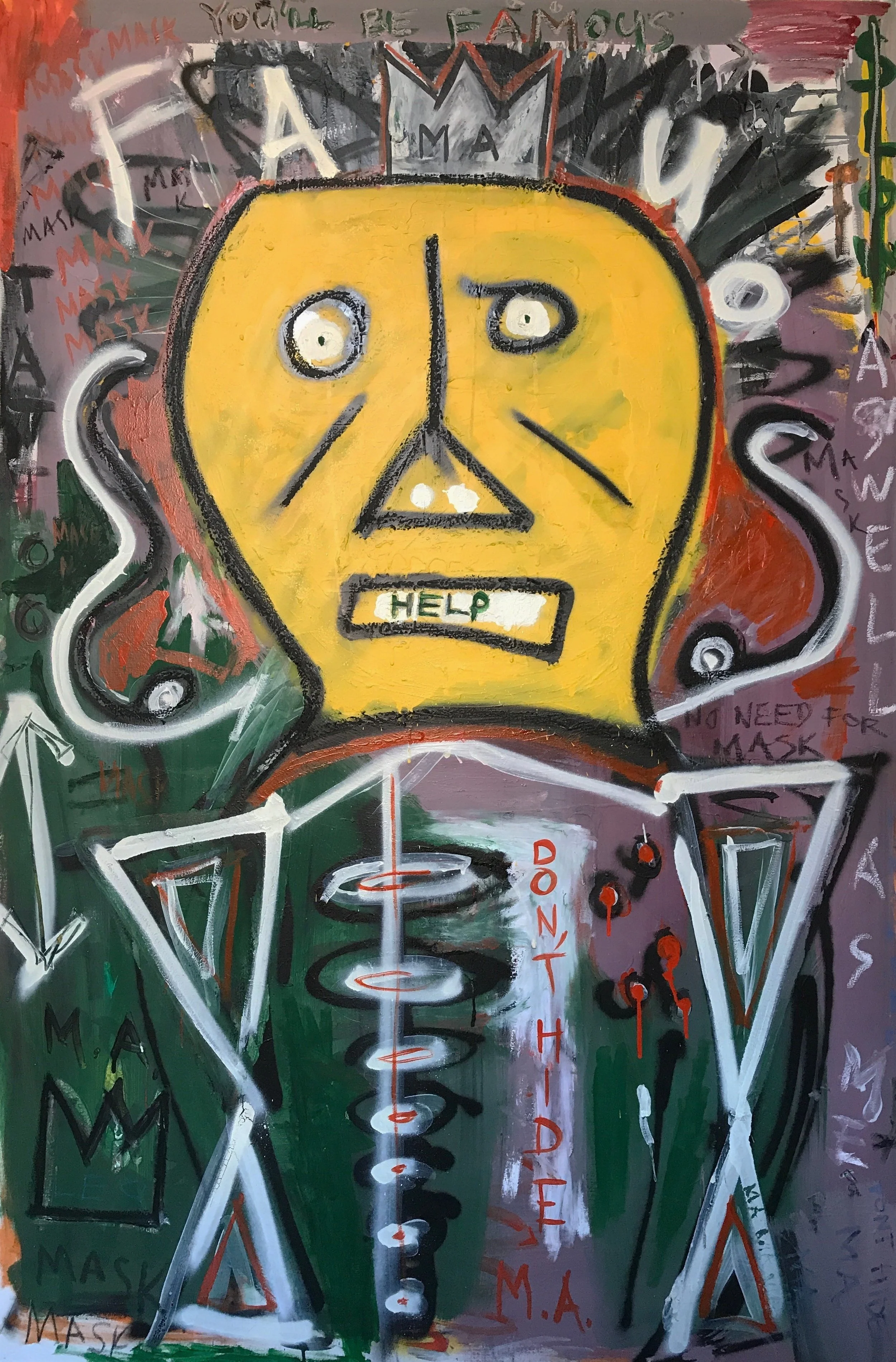 Don't Hide- 150 cm H x 100 cm W Mixed Media on Canvas