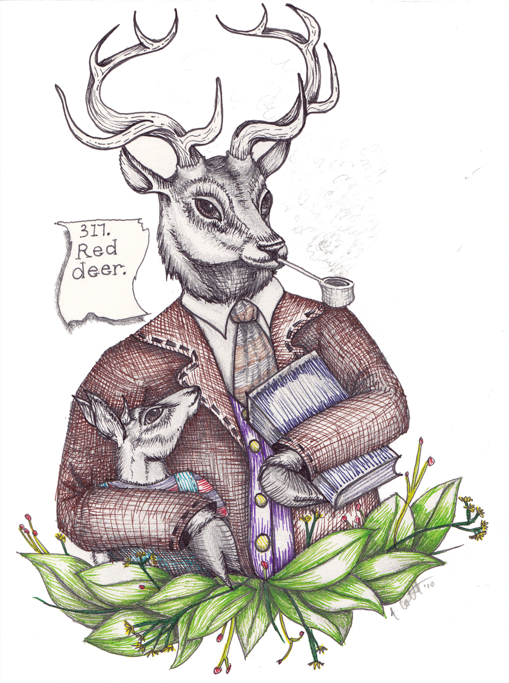 ENDEERING FATHERHOOD Inspired by the relationship between my husband and son. Originally done with colored pen and ink with pencil on paper. Prints available in my shop.