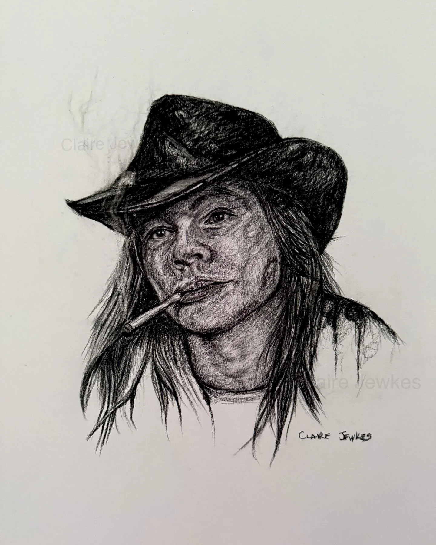 Little Sunday afternoon post for you 🤘🖤 🥀 

Another god of hard rock and heavy metal, lord of smokey shadow and light!! *said in a most powerful cinematic voice 

How many references photos do you think I looked at when I was drawing Axl?  999,911