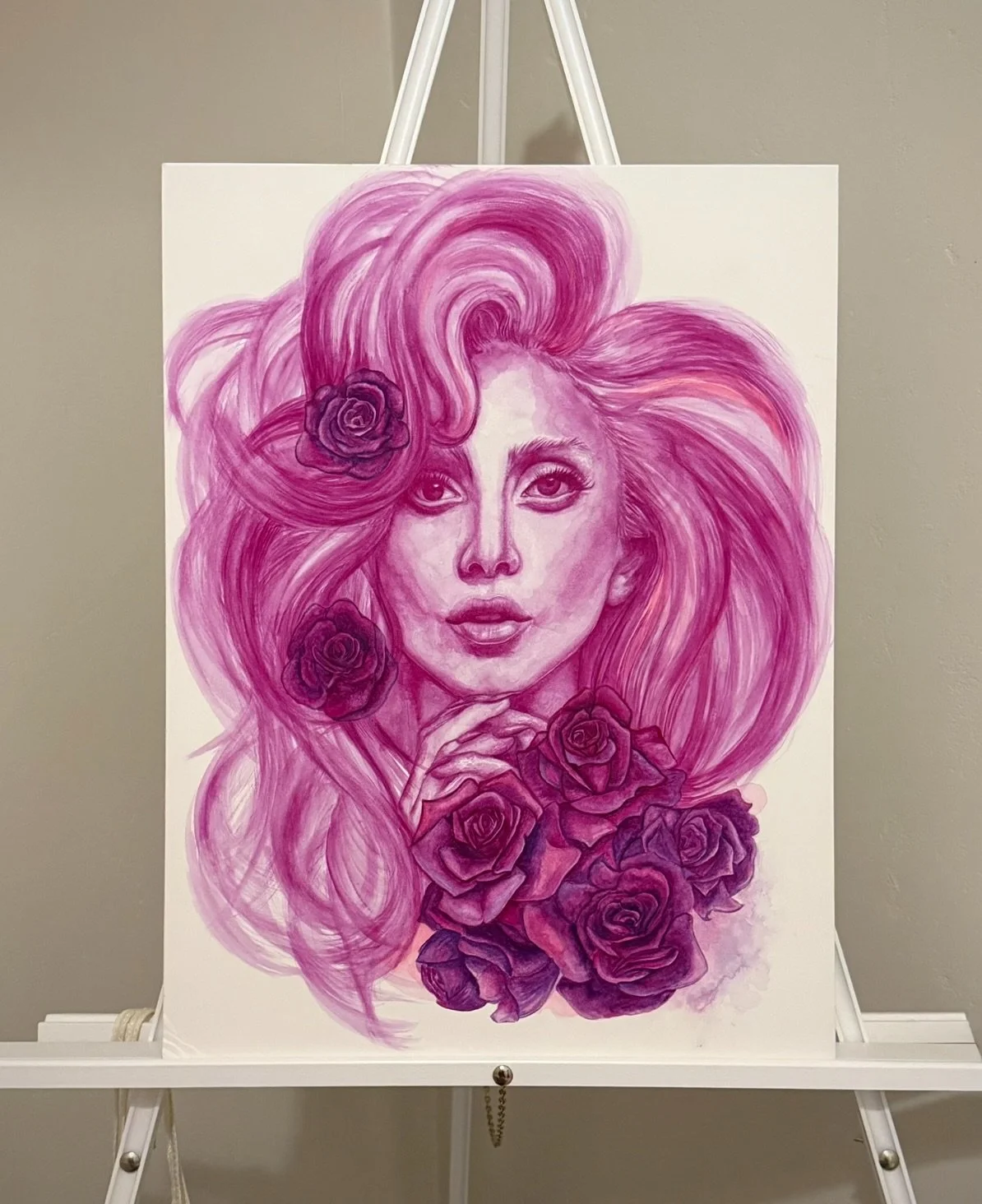 UNFINISHED!! NOT YET COMPLETE! STILL! 

*Breath!  Taking my time. 

I&rsquo;ve been working on this one colour @ladygaga portrait again, whilst it&rsquo;s close to the reference it&rsquo;s far away from what I want to do with the painting, I left it 