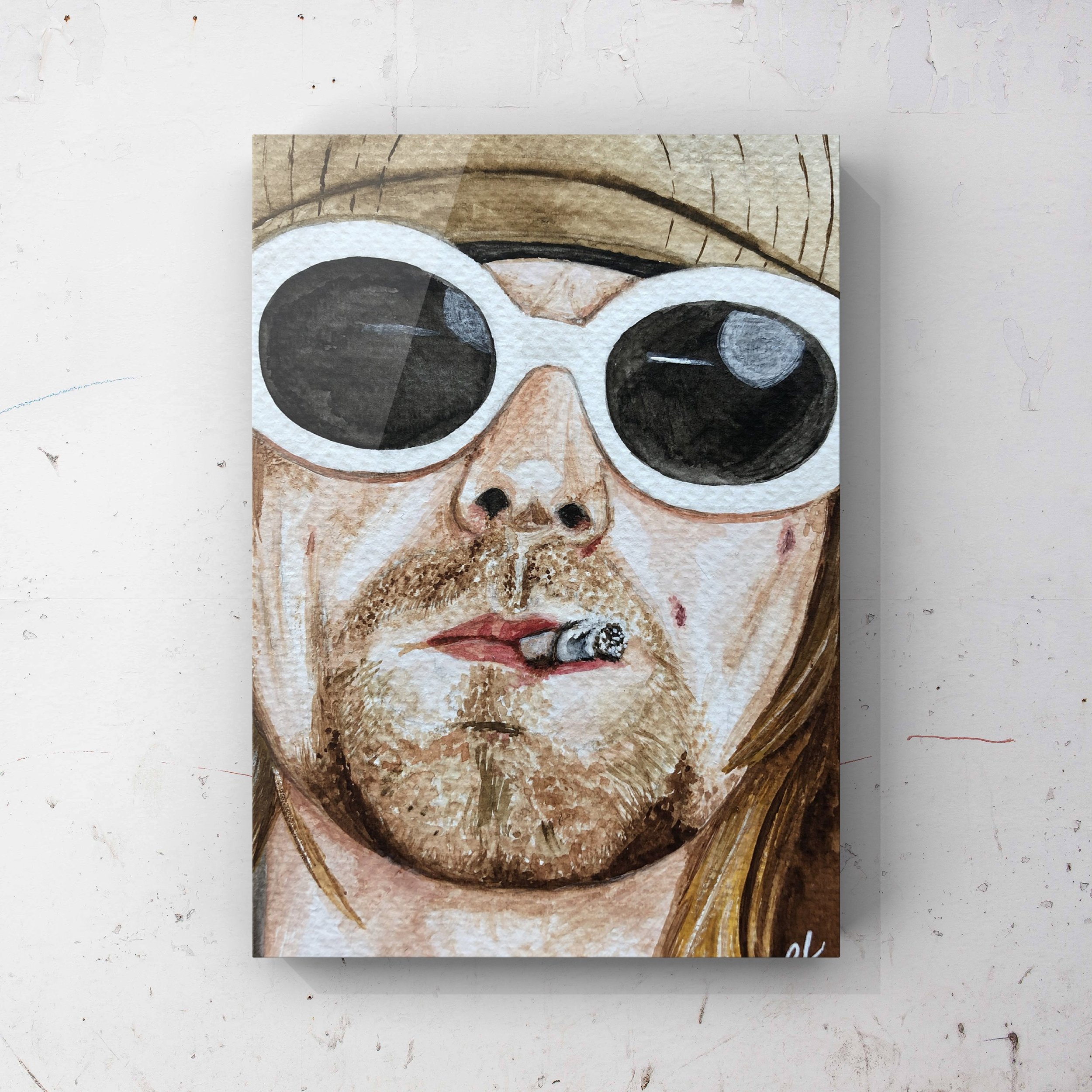 Print - Kurt Cobain Watercolour A5