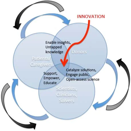 Neurology Patient Initiative unmasks innovation at the intersection of the patient ideas, donor catalyst, and solver action.