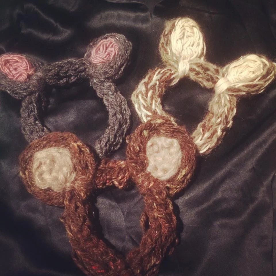 Finger Knit Animal Headbands