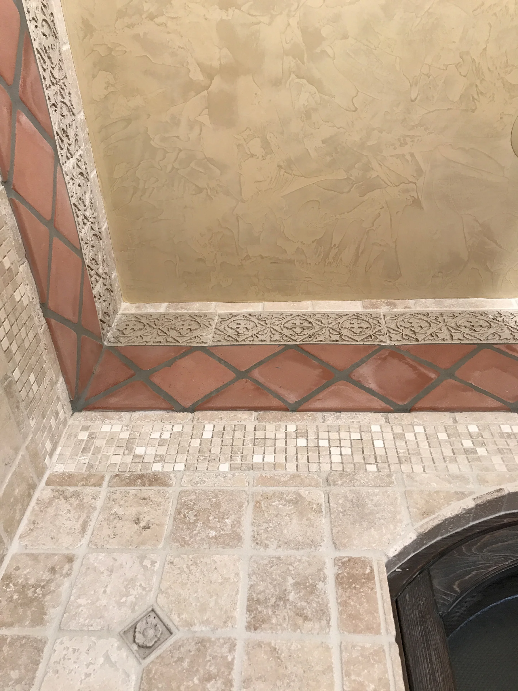 Venetian Plaster for Bathroom Ceiling, Detail.