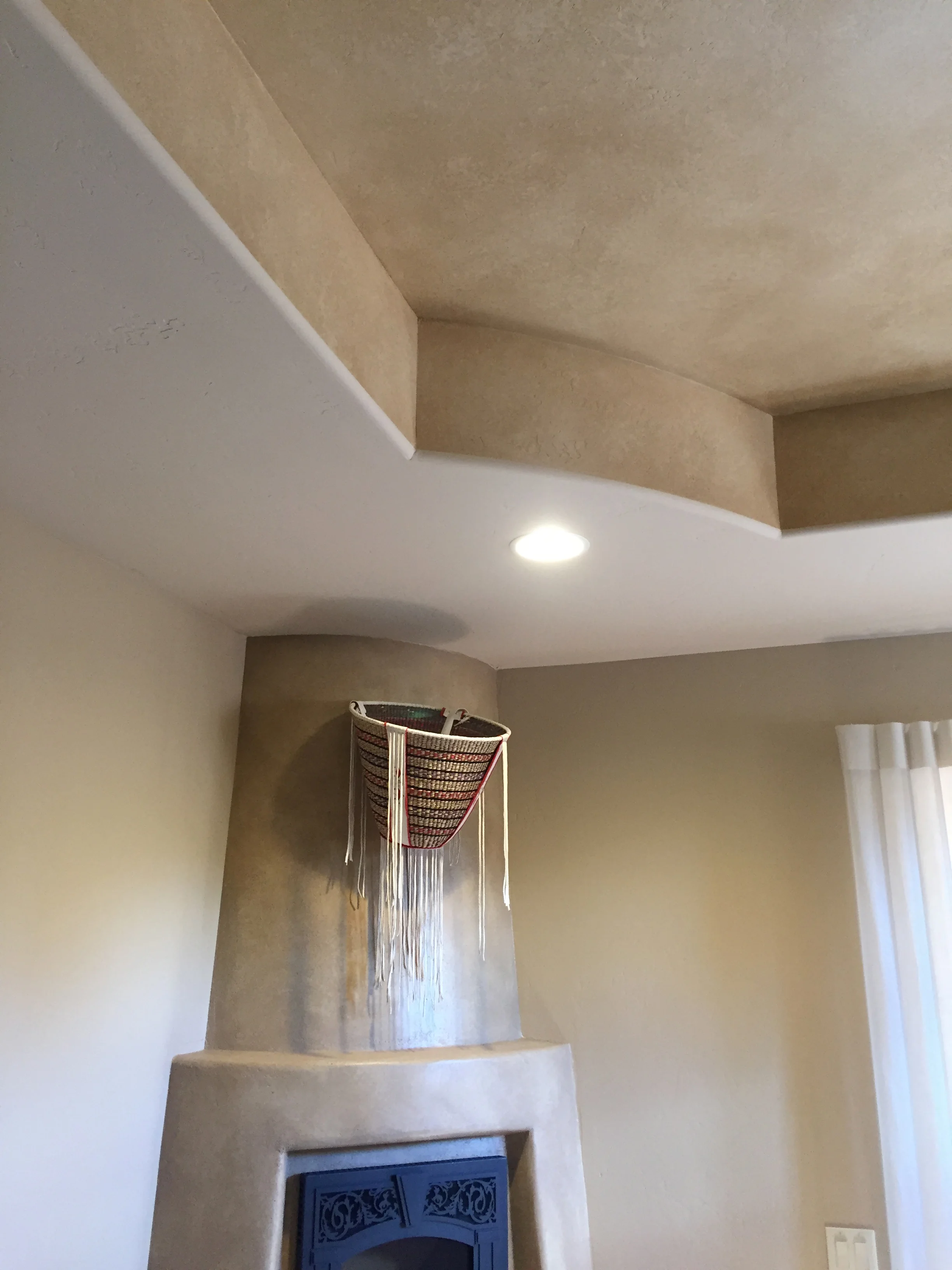 Faux Finish for Coffered Ceiling and Fireplace.