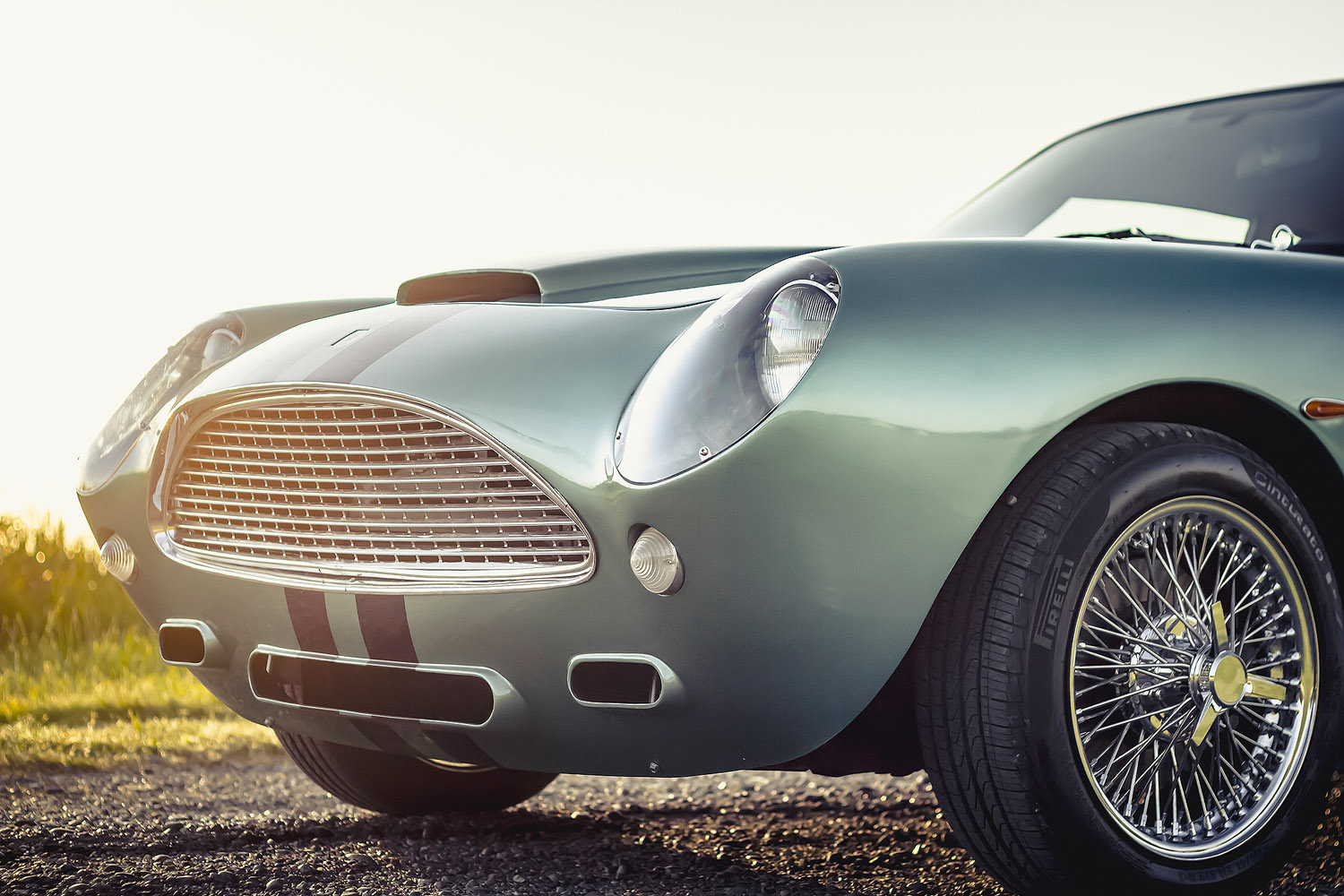 The grille was cut by hand using real Aston Martin DB4 grille material with a scratchbuilt custom grille surround. Custom headlight lenses capped off the incredible number of scratch-built components of this truly one-of-a-kind sportscar.