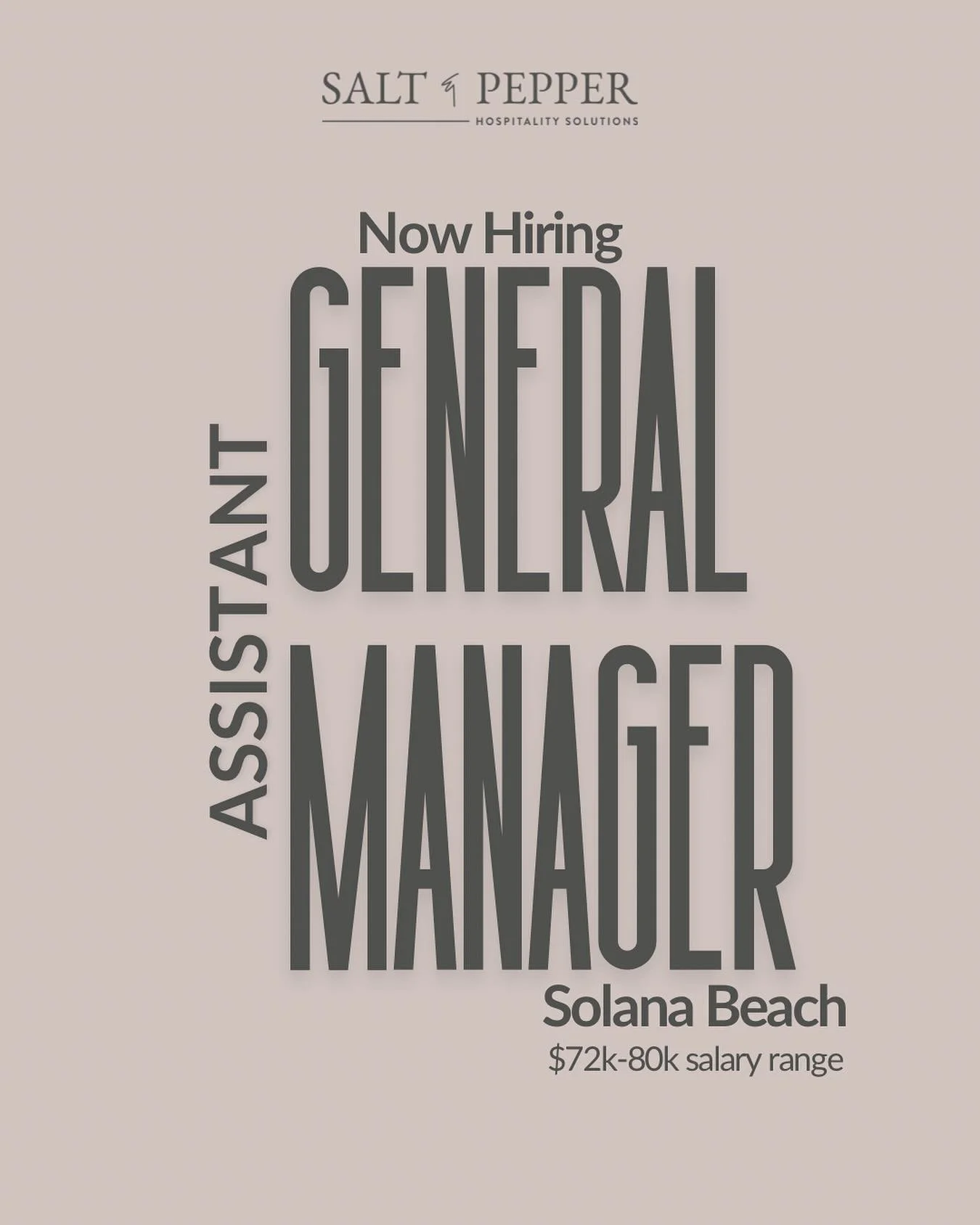 🏝️ Now Hiring - Experienced AGM for @lanahwy101 an upscale eatery in coastal
 📍Solana Beach. DM or send your resume to april@sandphospitality.com! We look forward to meeting you! ☀️